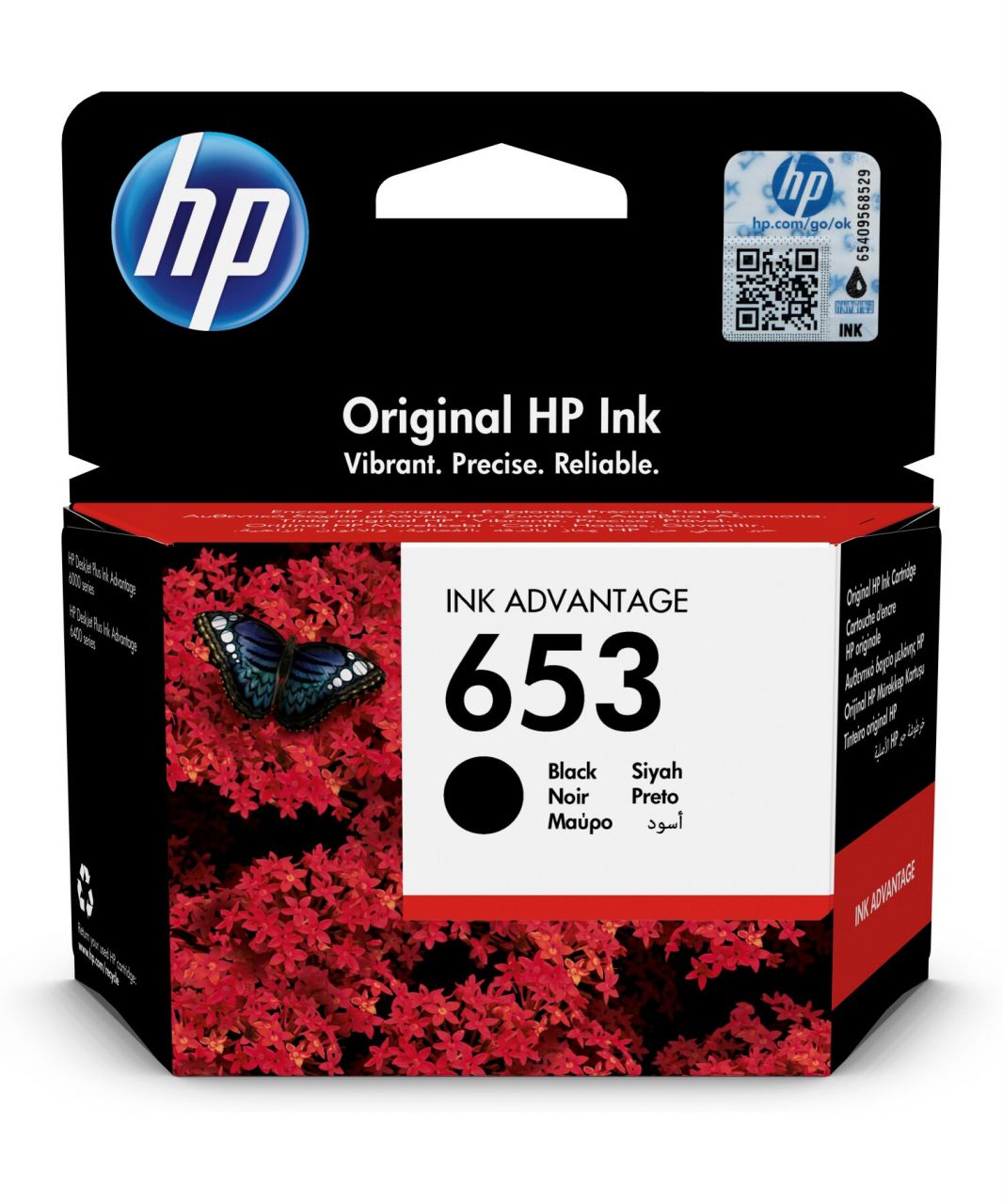 HP No. 653 BK fekete