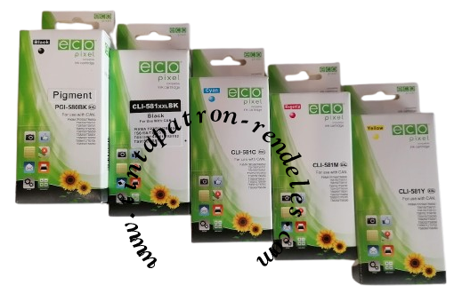 PGI-580XXL/CLI-581XXL utángyártott multipack 5 db -os Ecopixel PGI-580XXL/CLI-581XXL utángyártott multipack 5 db -os Ecopixel